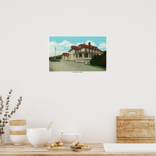 Buiten Uitzicht van de Bretton-wapens Poster (Keuken)