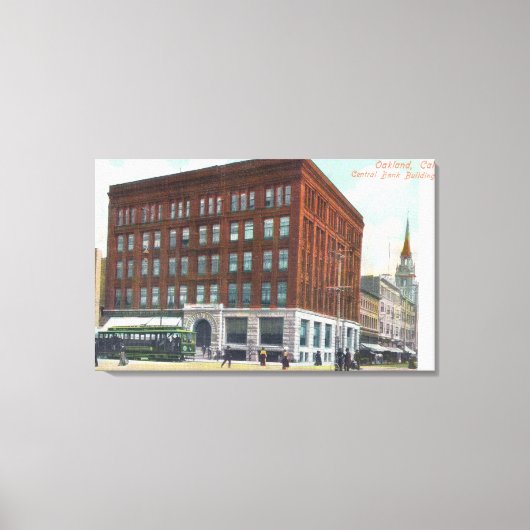Buiten Uitzicht van de Centrale Bank BldgOakland,  Canvas Afdruk (Voorkant)