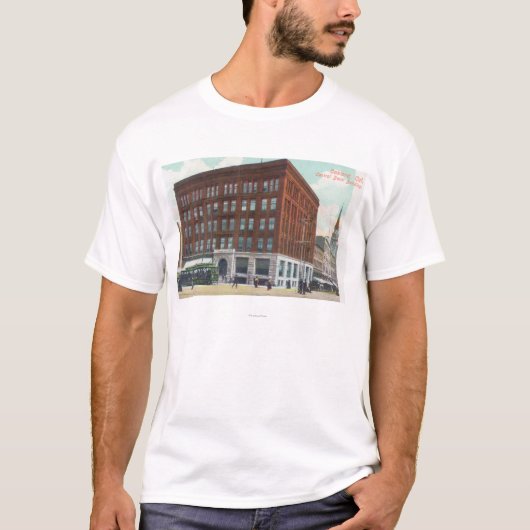 Buiten Uitzicht van de Centrale Bank BldgOakland,  T-shirt (Voorkant)