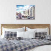 Buiten Uitzicht van de centrale bus van Portland Canvas Afdruk (Insitu (Slaapkamer))