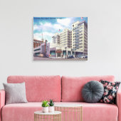 Buiten Uitzicht van de centrale bus van Portland Canvas Afdruk (Insitu (Woonkamer))