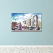 Buiten Uitzicht van de centrale bus van Portland Canvas Afdruk (Insitu (Houten vloer))