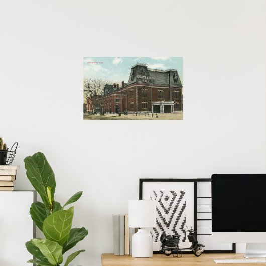 Buiten Uitzicht van de Conventie Hall Poster (Thuiskantoor)