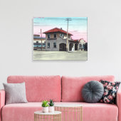 Buiten Uitzicht van de elektrische opslagplaats Na Canvas Afdruk (Insitu (Woonkamer))