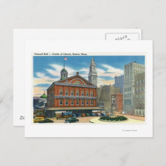 Buiten Uitzicht van de Faneuil Hall # 2 Briefkaart (Voorkant / Achterkant)