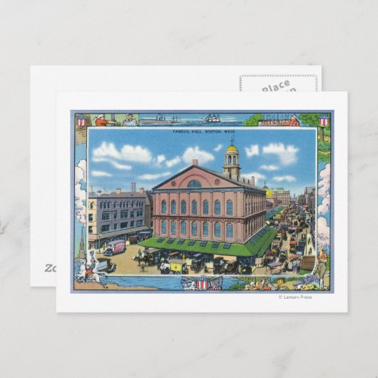 Buiten Uitzicht van de Faneuil Hall # 3 Briefkaart (Voorkant / Achterkant)