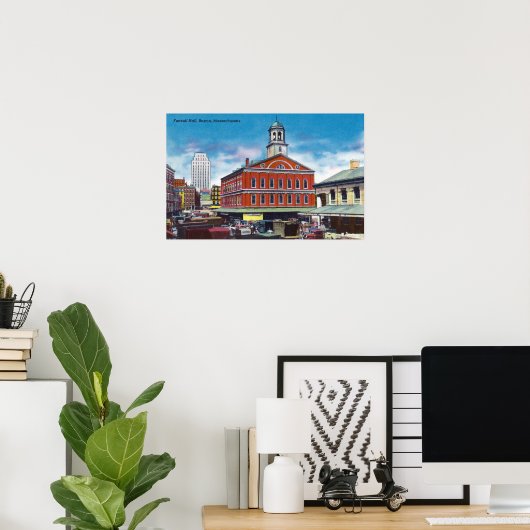 Buiten Uitzicht van de Faneuil Hall Poster (Thuiskantoor)