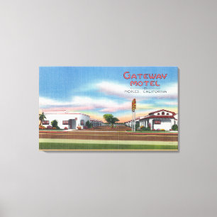 Buiten Uitzicht van de Gateway MotelMerced, CA Canvas Afdruk