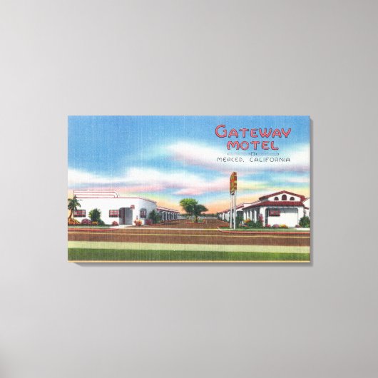 Buiten Uitzicht van de Gateway MotelMerced, CA Canvas Afdruk (Voorkant)