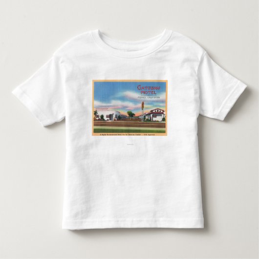 Buiten Uitzicht van de Gateway MotelMerced, CA Kinder Shirts (Voorkant)