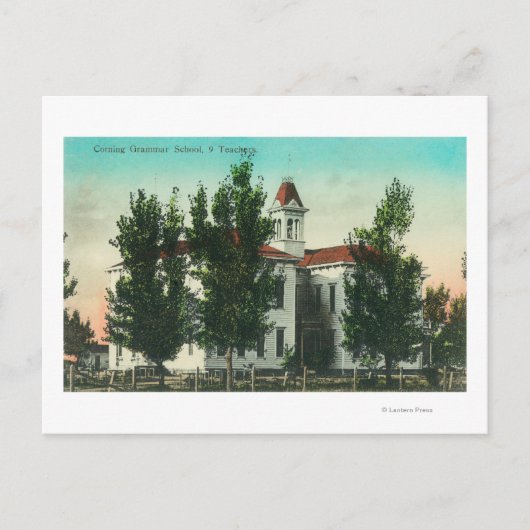 Buiten Uitzicht van de Grammar SchoolCorning, CA Briefkaart (Voorkant)