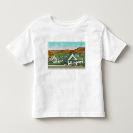 Buiten Uitzicht van de Green Hut Caf � Kinder Shirts (Voorkant)