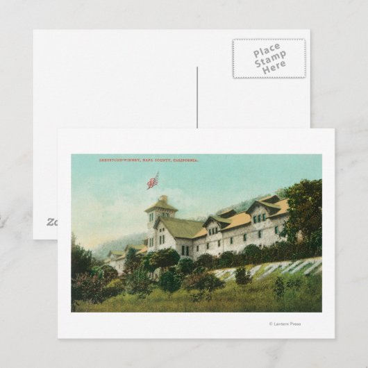 Buiten Uitzicht van de Greystone Winery Briefkaart (Voorkant / Achterkant)