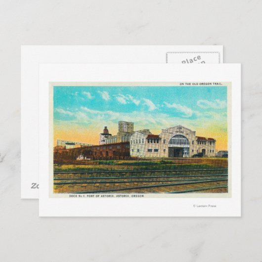 Buiten Uitzicht van de haven van Astoria Dock Buil Briefkaart (Voorkant / Achterkant)