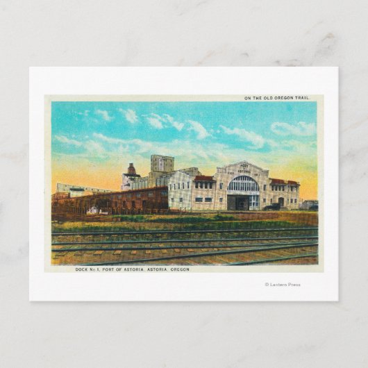 Buiten Uitzicht van de haven van Astoria Dock Buil Briefkaart (Voorkant)