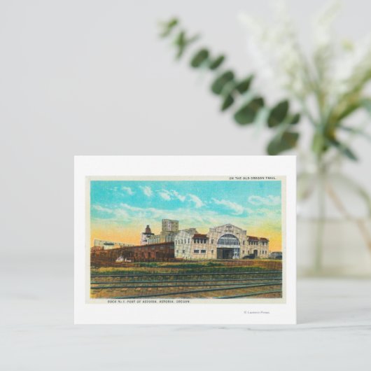 Buiten Uitzicht van de haven van Astoria Dock Buil Briefkaart (Staand voorkant)