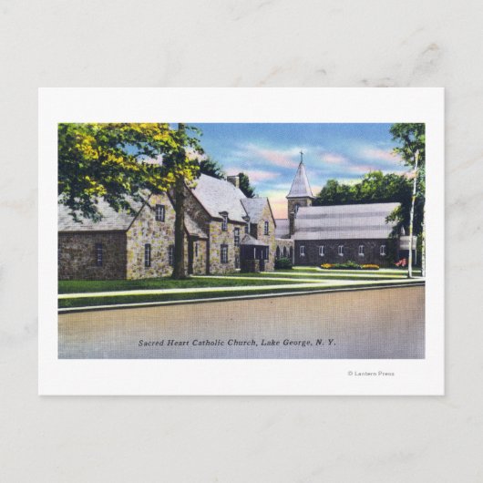 Buiten Uitzicht van de heilige katholiek Briefkaart (Voorkant)