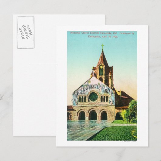 Buiten Uitzicht van de herdenkingskerk van Stanfor Briefkaart (Voorkant / Achterkant)