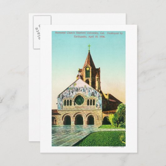 Buiten Uitzicht van de herdenkingskerk van Stanfor Briefkaart (Voorkant / Achterkant)