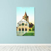 Buiten Uitzicht van de herdenkingskerk van Stanfor Canvas Afdruk (Insitu (Houten vloer))