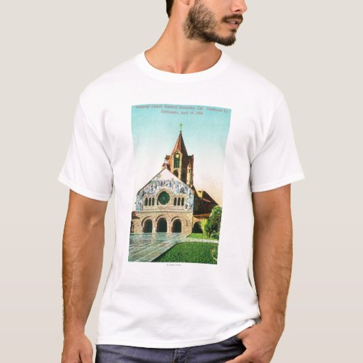 Buiten Uitzicht van de herdenkingskerk van Stanfor T-shirt (Voorkant)
