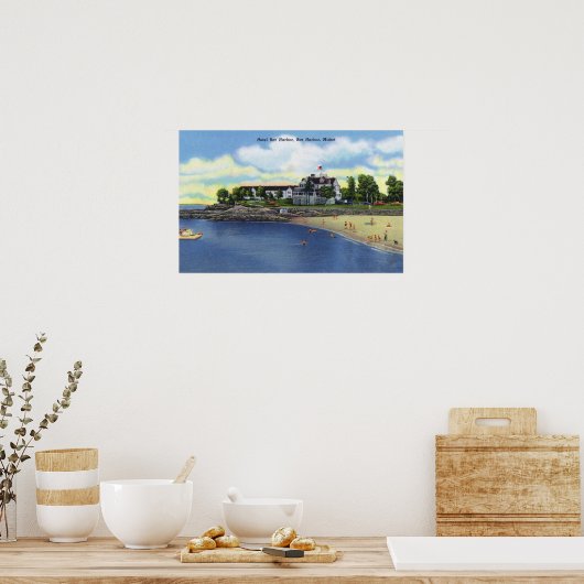 Buiten Uitzicht van de Hotel Bar Harbour Poster (Keuken)