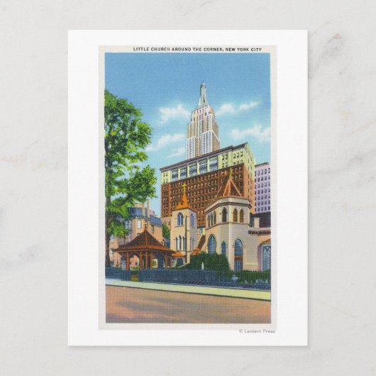 Buiten Uitzicht van de Kleine Kerk rond de Briefkaart (Voorkant)