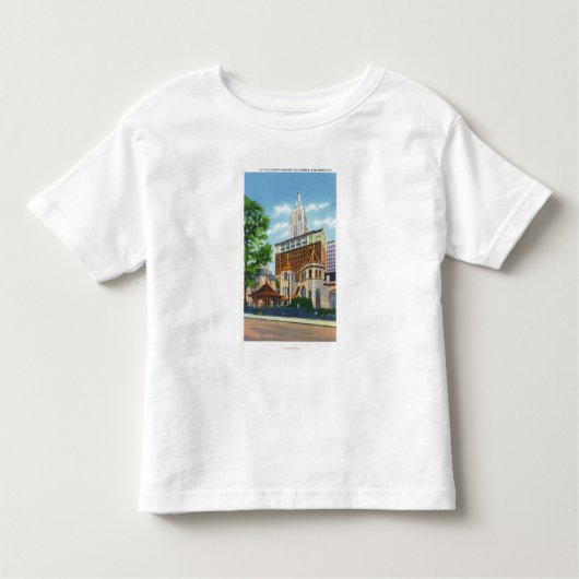 Buiten Uitzicht van de Kleine Kerk rond de Kinder Shirts (Voorkant)