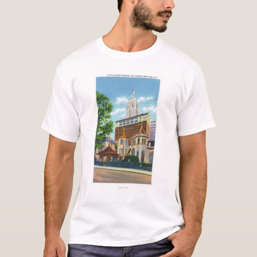 Buiten Uitzicht van de Kleine Kerk rond de T-shirt (Voorkant)