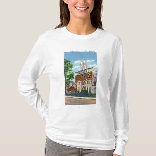 Buiten Uitzicht van de Kleine Kerk rond de T-shirt (Voorkant)