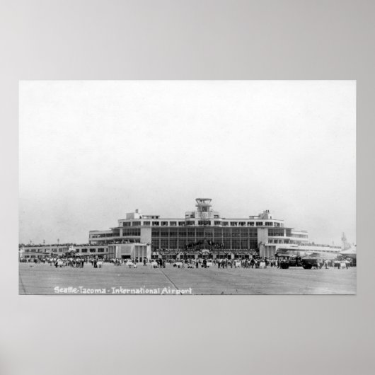 Buiten Uitzicht van de luchthaven Seattle-Tacoma I Poster (Voorkant)