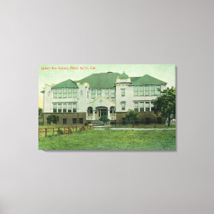 Buiten Uitzicht van de Lytton Avenue School Canvas Afdruk