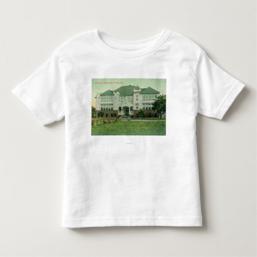 Buiten Uitzicht van de Lytton Avenue School Kinder Shirts (Voorkant)