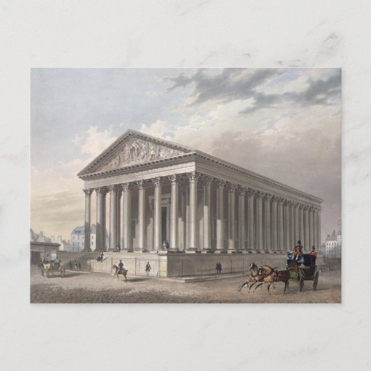 Buiten uitzicht van de Madeleine, Parijs Briefkaart (Voorkant)