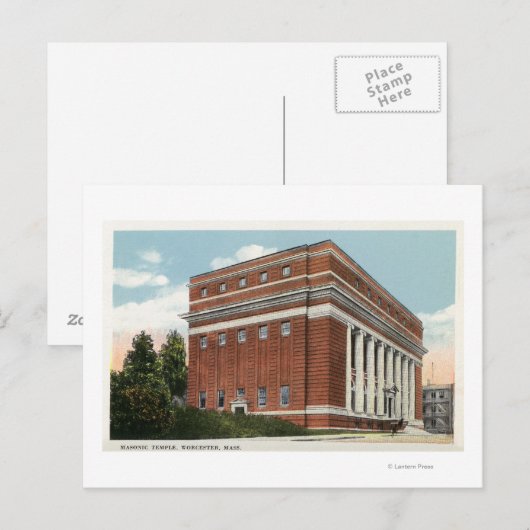 Buiten Uitzicht van de Masonic Temple 2 Briefkaart (Voorkant / Achterkant)