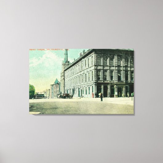Buiten Uitzicht van de Masonic Temple 2 Canvas Afdruk (Voorkant)