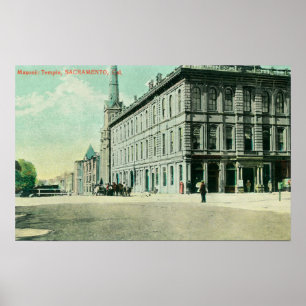 Buiten Uitzicht van de Masonic Temple 2 Poster