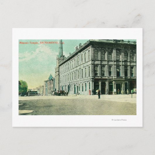 Buiten Uitzicht van de Masonic Temple Briefkaart (Voorkant)