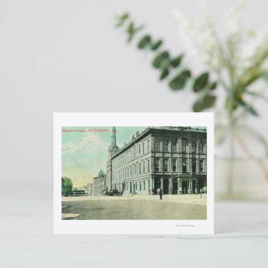Buiten Uitzicht van de Masonic Temple Briefkaart (Staand voorkant)