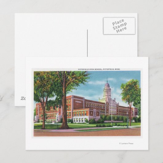 Buiten Uitzicht van de middelbare school Briefkaart (Voorkant / Achterkant)