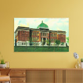 Buiten Uitzicht van de middelbare school van Place Canvas Afdruk (Insitu (Woonkamer))