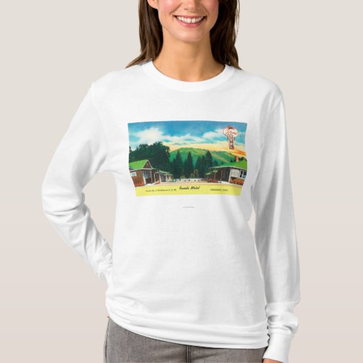 Buiten Uitzicht van de MotelLakehead, CA T-shirt (Voorkant)