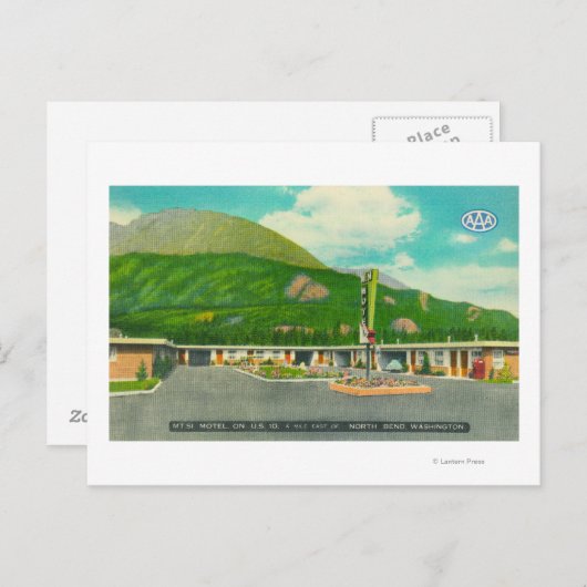 Buiten Uitzicht van de Mt. Si Motel Briefkaart (Voorkant / Achterkant)