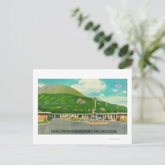 Buiten Uitzicht van de Mt. Si Motel Briefkaart (Staand voorkant)