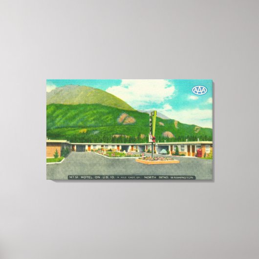Buiten Uitzicht van de Mt. Si Motel Canvas Afdruk (Voorkant)