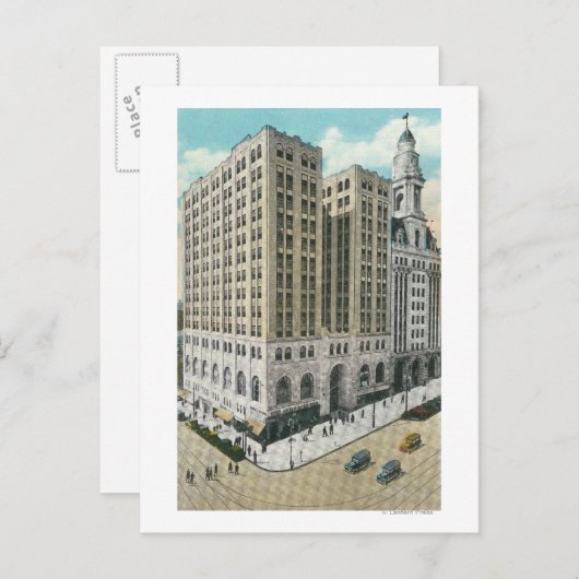 Buiten Uitzicht van de nationale spaarbank Briefkaart (Voorkant / Achterkant)