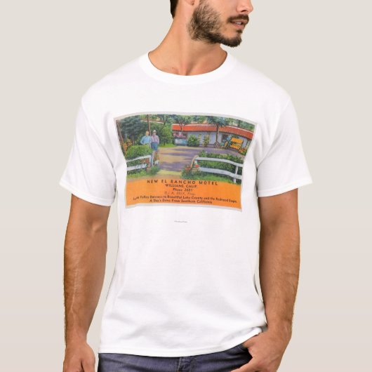 Buiten Uitzicht van de New El Rancho Motel T-shirt (Voorkant)