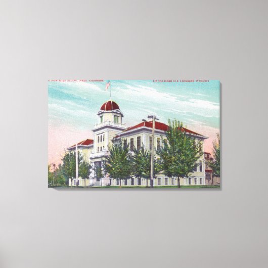 Buiten Uitzicht van de New High SchoolNapa, CA Canvas Afdruk (Voorkant)