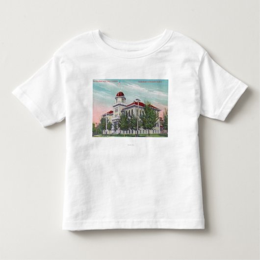 Buiten Uitzicht van de New High SchoolNapa, CA Kinder Shirts (Voorkant)