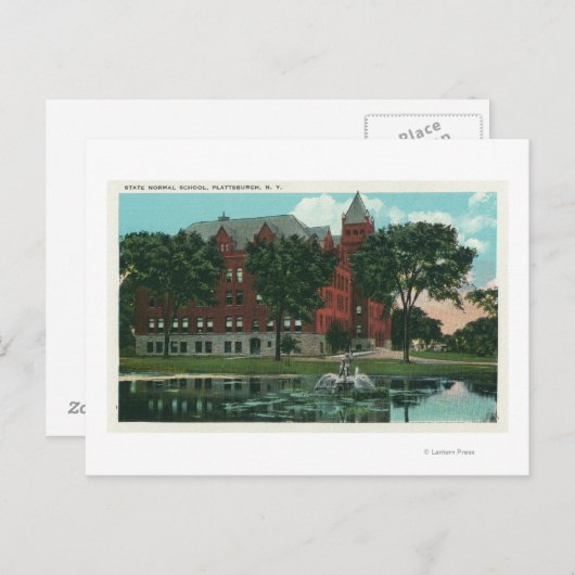 Buiten Uitzicht van de normale staatsschool Briefkaart (Voorkant / Achterkant)